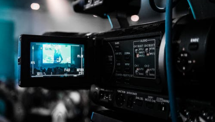 a camera recording the scene